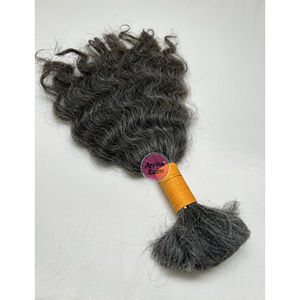 Indian Curly Human <b>Hair</b> Bulk for <b>Braiding</b> Single Drawn Raw Grade 100g All Colors Suitable - Product Image 2