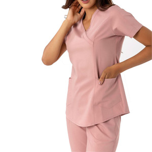Uniformes Médicos Elegantes para Mujer, Servicio OEM, Conjuntos de Uniformes de Enfermería, Último Diseño, Trajes de Enfermería de Manga Corta - Product Image 1