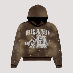 2025 Sweat à capuche surdimensionné en éponge française pour hommes avec logo personnalisé 500 Gsm avec épaule tombante - Product Image 2