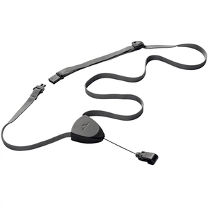 Black Retractable Snap Fastener Loop Flex Textile Band 0.8 X 50cm <b>Name</b> Badge Holder with Safety Clasp - Product Image 3