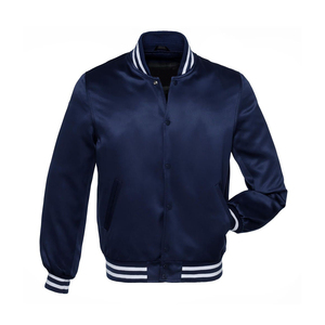 Cazadora bomber de satén de alto brillo con puños acanalados y detalles florales bordados para una ropa de calle atrevida y elegante hecha en Pakistán - Product Image 1