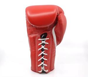 Gants de boxe professionnels en cuir de vachette 100% véritable, personnalisés avec logo, pour sparring, fermeture auto-agrippante, légers, Sanda - Product Image 3
