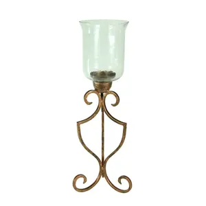 Attrayant maison décorative en métal bougeoir support Logo gravure Unique mariage décoration de Table de noël pour bougie en verre - Product Image 3