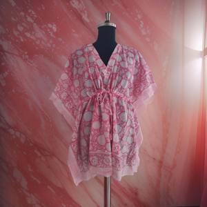 Bloc imprimé sans manches Maxi coton indien Maxi robes pour femmes KFCS179 coton été Maxi robe 100% organique porter concepteur - Product Image 6