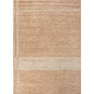 พรมขนสัตว์ทำมือสีเบจและสีน้ำตาลลายทางและลายแบบนามธรรมสำหรับห้องนั่งเล่น ห้องโถง รุ่น Teen-Jean Hwl-149 - Product Image 1