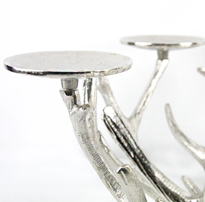 เชิงเทียนโลหะเขากวางทองเหลืองพร้อมแขน4ชิ้นชุดทองและเงิน2ชิ้นสำหรับตกแต่งเทศกาล/โอกาสพิเศษ - Product Image 3