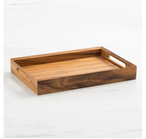 Bandeja de servicio de madera de diseño popular para cocina, sala de estar, bandeja decorativa Rectangular de madera para servir - Product Image 3