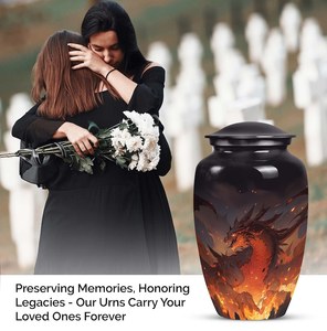 โกศรูปมังกรไฟมีเอกลักษณ์เฉพาะสำหรับขี้เถ้าของมนุษย์โกศโลหะตามสั่งสำหรับงานศพ - Product Image 2