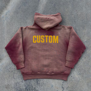 High Quality Men's Streetwear <b>Hip</b> Hop Hooded Oversized Tapestry Jacquard Polyester/Cotton Breathable Winter Hoodie - Product Image 1