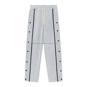 2025 Pantalones deportivos de ocio con botonadura para hombre, ropa informal, nuevo Otoño, pantalones y pantalones holgados de tubo recto con cordón para hombre - Product Image 3