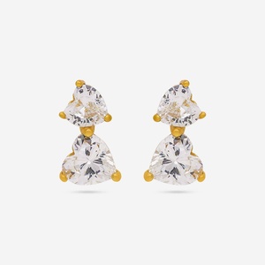 Pendientes de Plata 92.5 con Forma de Corazón y Flecha, Geométricos, con Perlas y Diamantes, para Bodas, Fiestas, Compromisos, Regalos - Product Image 1