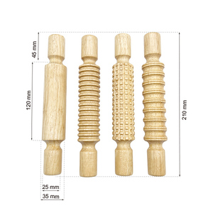 4 cái bằng gỗ Cán công cụ sáng tạo chơi và bột hình Kết cấu cán Pin bộ - Product Image 2