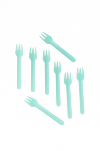 Fourchette en papier biodégradable jetable verte de 155 mm résistante à la chaleur pour les événements festifs, les salades de chowmein, les frites et les stands de restauration à emporter - Product Image 2