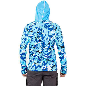 Nueva Camisa de Pesca de Manga Larga para Hombre, Transpirable, Resistente a las Arrugas, UPF50, Impermeable, de Secado Rápido, Sólida, para Verano, con Capucha - Product Image 2