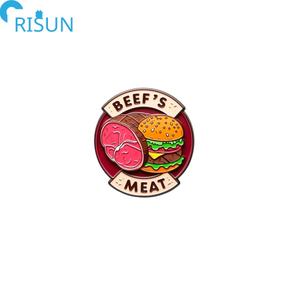 Produzione di spilla con Logo personalizzato in smalto <span class=keywords><strong>Carne</strong></span> e bistecca con risvolto a forma di bistecca tagli di manzo Silhouette spilla con spilla in smalto morbido duro - Product Image 4