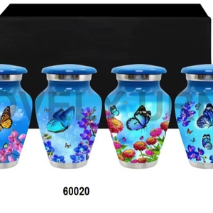<b>Small</b> Keepsake Human Ashes Urns Set of 4 Mini Butterfly Cremation Urns (Each Holds 3 Cu) Memorial Sharing Velvet Bag <b>Gift</b> <b>Box</b> - Product Image 1