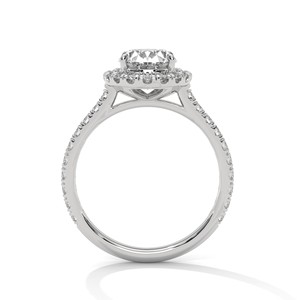 2.0ct Oval Cut CZ Halo Engagement <b>Ring</b> with Pave Band 925 Sterling <b>Silver</b> Bridal Wedding Jewelry Cubic Zirconia <b>Solitaire</b> <b>Ring</b> - Product Image 5