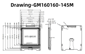 160x160 SPI <strong>Graphic</strong> <strong>LCD</strong> Module 4-wire SPI ST75160 <strong>Driver</strong> IC Display Black Blue Gray Film - Product Image 3