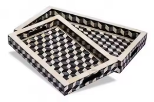 Plateau en mosaïque fabriqué à la main plateau de service en incrustation d'os de haute qualité fait à la main pour la maison ustensiles de cuisine fruits plateau de service Design Unique - Product Image 2