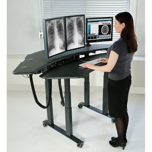 SMARTDESK STUDIO PRO Adjustable Metal Studio <b>Desk</b> with Rubber Look Tabletop and Height Adjustment (65cm-130cm) - Product Image 2