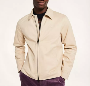 Chaqueta bomber ecológica impermeable para hombre con parche bordado personalizado con sarga de algodón y tela de lona - Product Image 1