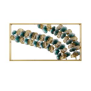 Escultura pulida moderna y de lujo, artesanía hecha a mano de hierro para la decoración de su hogar, hoja con marco de hierro - Product Image 2