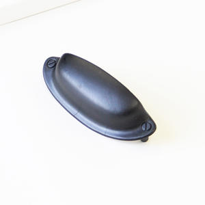Tirador de taza de aleación de Zinc Vintage negro mate, tirador de cajón, tirador de muebles duradero para dormitorio, sala de estar, cocina, armarios de comedor - Product Image 5