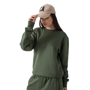 Custom Logo <b>Women</b> Sweatshirt Thick Cotton Blend Crewneck <b>Pullover</b> <b>for</b> Autumn & Winter Oversized Streetwear Tops - Product Image 3