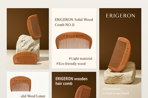 ERIGERON Peine Coreano Sostenible No.11 para Minoristas de Belleza Mango de Madera - Product Image 2