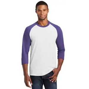 Mens Baseball Raglan T Shirts 3/4 Sleeves Casual Cotton S-3xl Jersey