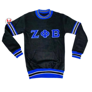 Jersey de estilo griego, sudaderas de lana de peso pesado para hombres, 100% algodón Zeta Blue Hip Hop Cotton Autum Sorority Beta sudadera - Product Image 5