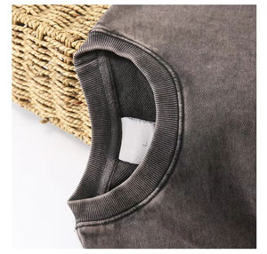 Sweat-shirt à capuche pour homme en coton épais 100 %, sur mesure, coupe oversize, grande taille, brodé, col rond, effet délavé, hiver, crocheté - Product Image 2