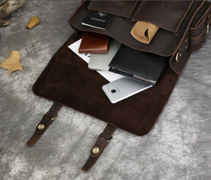 Full Grain <b>Leather</b> Messenger Bag <b>Leather</b> <b>Briefcase</b> 15.6 Inch Distressed <b>Leather</b> Laptop Bag Gifts for Him <b>Leather</b> <b>Briefcase</b> Man - Product Image 3