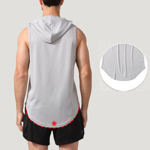 Sweat à capuche sans manches coupe athlétique en coton mélangé personnalisé Basics Vêtements de sport pour hommes Sweat à capuche sans manches pour entraînement de gymnastique Direct usine - Product Image 2