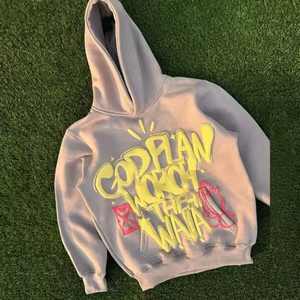 High Quality 100% Cotton 400gsm Flees Puff <b>Printing</b> Pullover <b>Hoodie</b> with Sweat Pant Sweat Suits Wholesale - Product Image 3