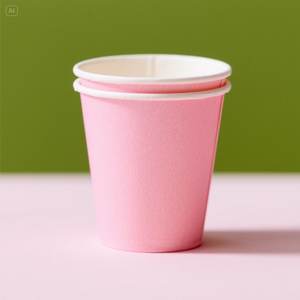Vasos de papel resistentes de 8 oz, paquete de 50 ecológicos, Rosa - Product Image 2