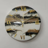 Handgefertigte runde Wanduhr aus Harz, einseitige Zeigeranzeige, antiker Stil, modernes Design, individuelle Farbe, Einwegbatterien