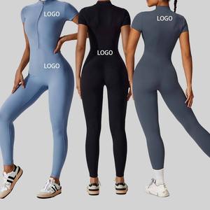 Mono Deportivo Personalizado, Transpirable, Sin Costuras, de Spandex/Nailon, para Gimnasio, Ejercicio, Yoga, con Cremallera, Ropa Deportiva Activa, Mono de Yoga - Product Image 2