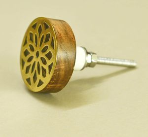 Personalized floral round brass cabinet knobs for home dresser door cabinet furniture decorative <b>kitchen</b> wardrobe handle knobs - Product Image 6