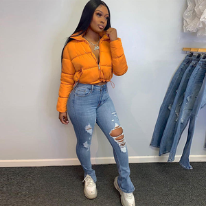 Mode manteaux chauds automne hiver décontracté CoatBomber doudoune pour dames femmes veste de couleur unie - Product Image 4