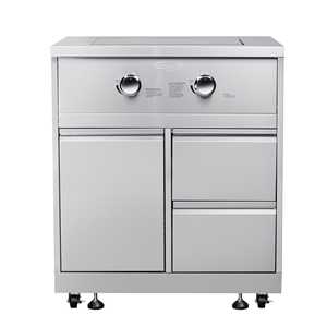 32-Inch Stainless-Steel <b>Outdoor</b> Kitchen Liquid Propane Side Burner Bottom Cabinet (KM-OKS-SBC) for Camping <b>Grills</b> Piezo Ignition - Product Image 6
