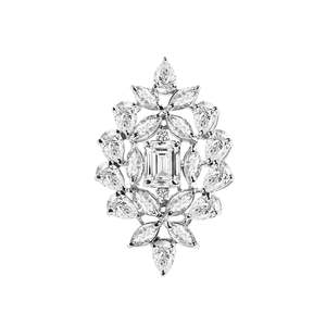 NOVAMART Fine Premium 925 Pure Sterling <b>Silver</b> Men's <b>Ring</b> Rhodium Plated with <b>Emerald</b> Cut Diamond Set Elegant Jewelry Inlay Tech - Product Image 1