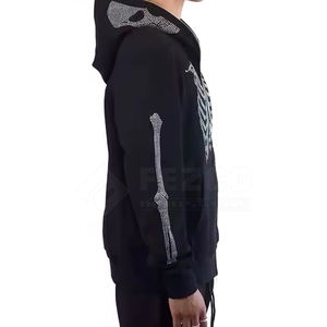Nuevo Diseño, Color Personalizado, Sudadera con Pedrería para Hombre, Más Vendida, Ropa Casual, Manga Larga, Sudadera con Pedrería de Calavera Personalizada - Product Image 4