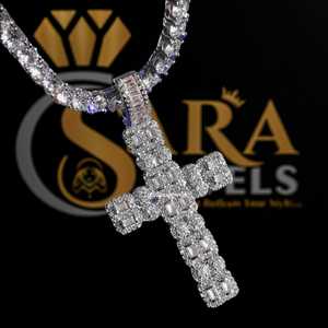 La mejor calidad VVS Moissanite Diamond Iced Cross Pendant 925 Sterling Silver Elegante Hip Hop Lujosos colgantes de moda para - Product Image 4