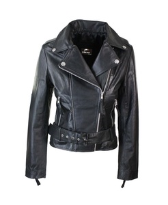Chaqueta de Cuero para Motocicleta de Moda para Mujer, Estilo Casual, de Cuero Genuino, Estilo Racing, Venta al Por Mayor OEM - Product Image 6