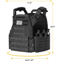 Gilet respirant réglable à dégagement rapide avec système Molle en Oxford/Nylon, grande capacité, léger, pour entraînement Airsoft en extérieur