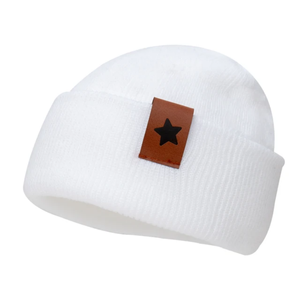 Gorro supersuave de algodón acrílico con etiqueta de estrella, turbante de punto sólido para Otoño e Invierno para niños y niñas, personalizable al por mayor - Product Image 6