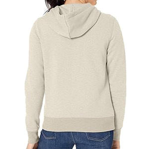 Élégant brodé Zip-Up Heavyweight Hoodie Femmes Solide Pull Sweat Toutes Les Tailles Lavé À Capuche Col Haute Qualité Imprimer - Product Image 3