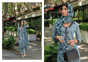 Summer Collection Cambric Cotton with Embroidery Work with <b>Organza</b> Digital Print Dupatta for Online Sale - Product Image 3