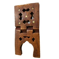 Serre-livres en bois brun sculpté à la main, réglable, design traditionnel, multifonctionnel, luxe, décoration d'intérieur, Ramadan, adultes